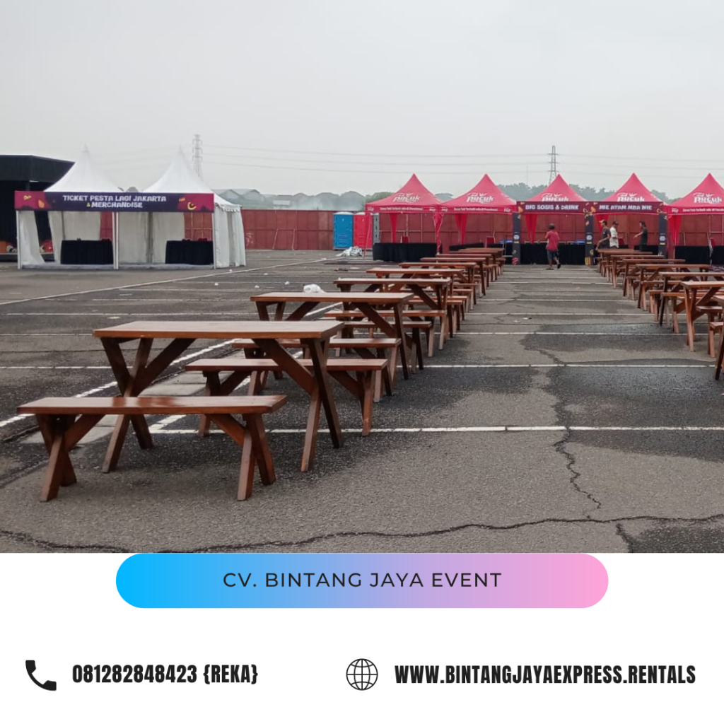 Sewa Meja Outdoor Taman Kayu Area Rawamangun Jakarta