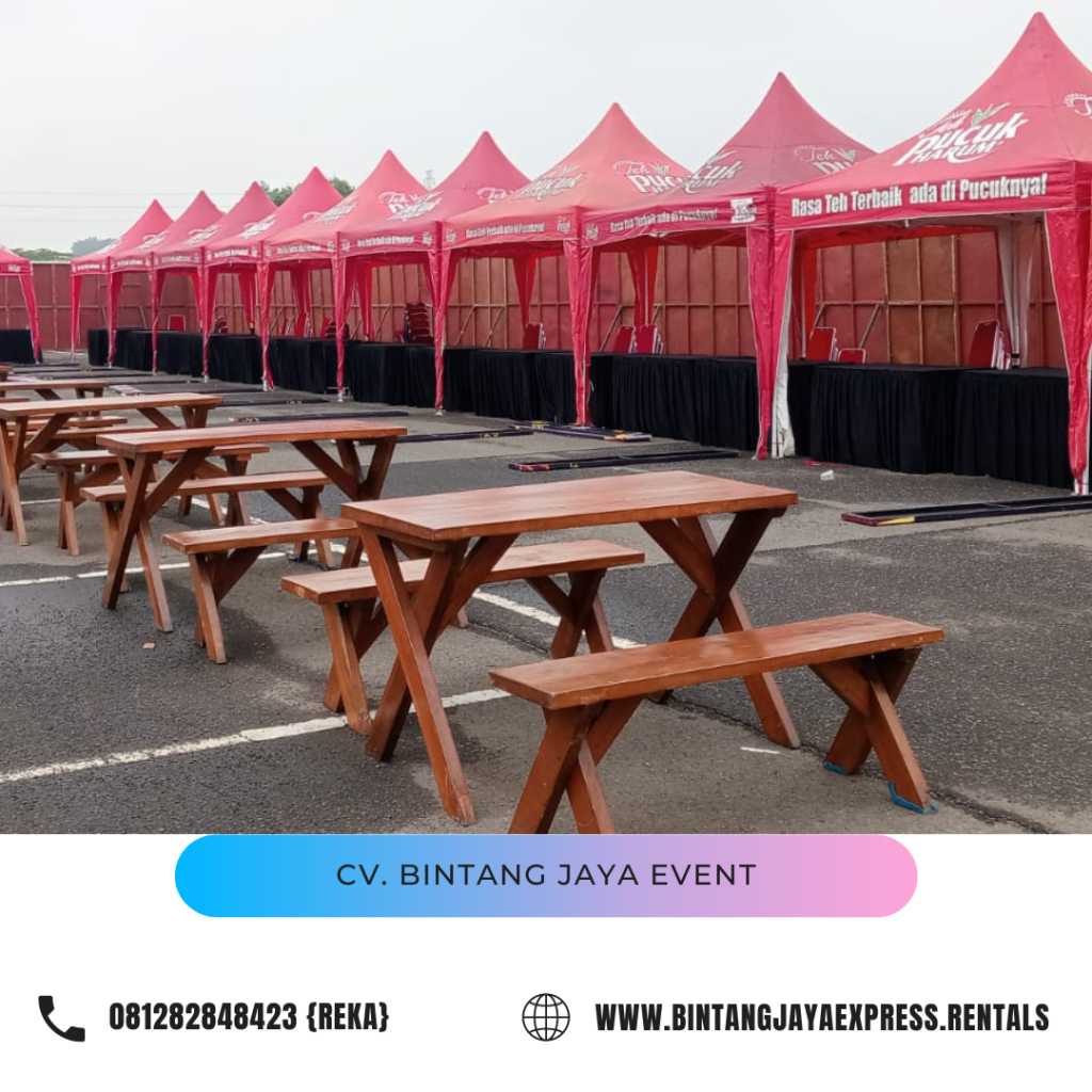 Sewa Meja Outdoor Taman Kayu Area Rawamangun Jakarta