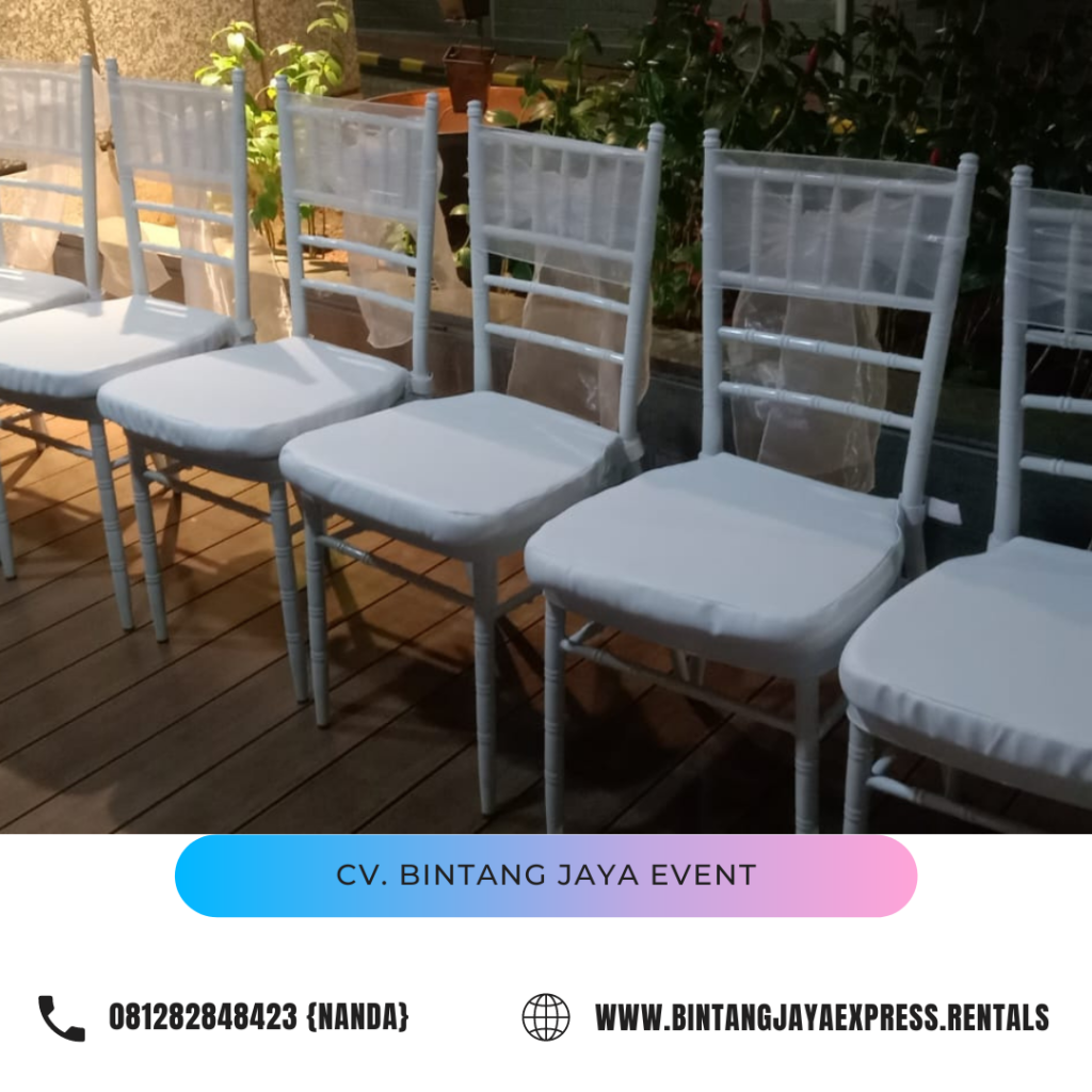 Sewa Tiffany Putih Kursi Kayu Jati Jakarta