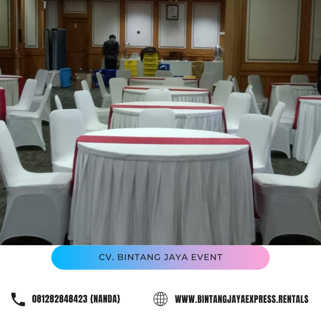 Sewa Meja Bundar Ukuran Kecil Diameter 120cm di Jakarta