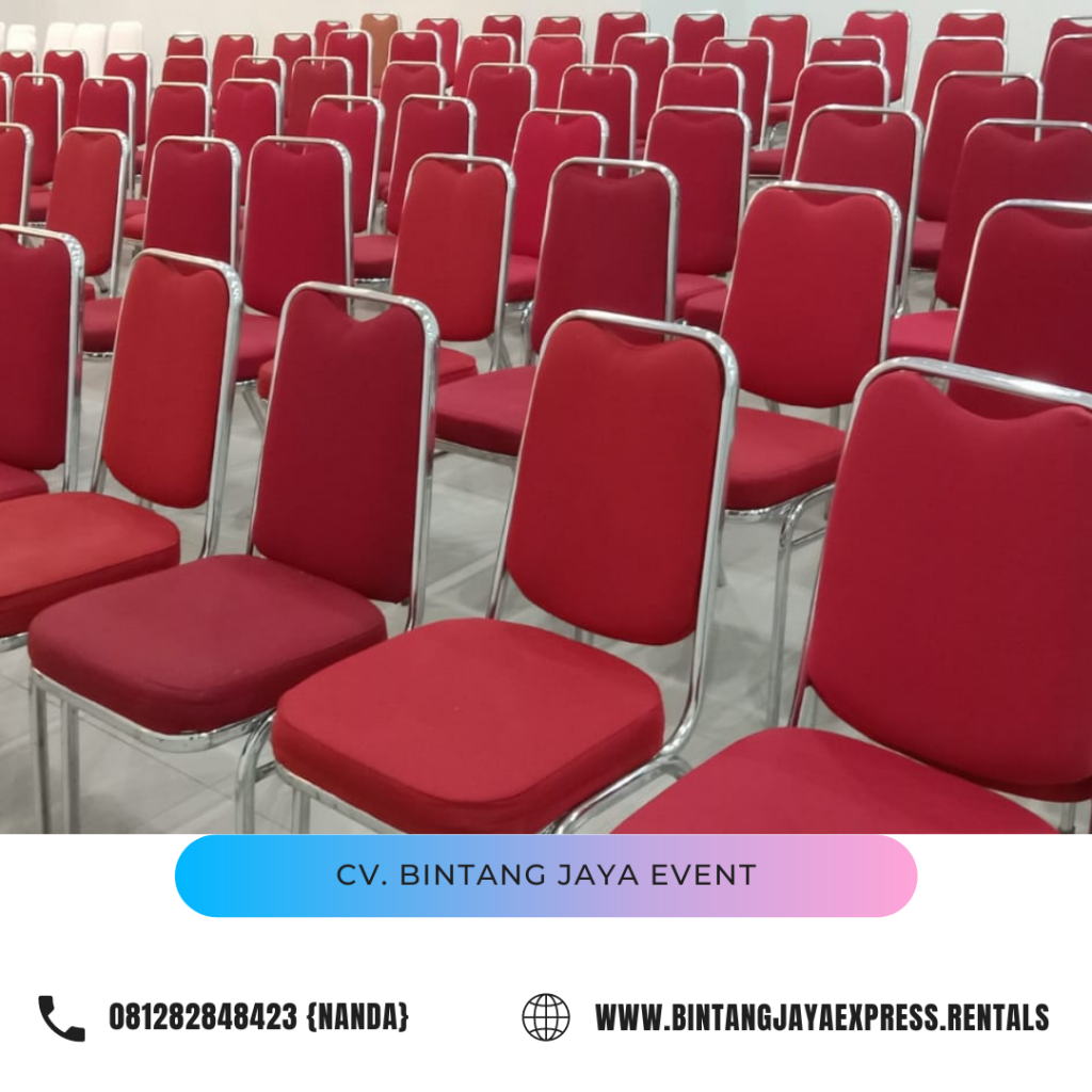 Sewa Kursi Susun Busa Merah Polos Dan Cover Area GBK Jakarta