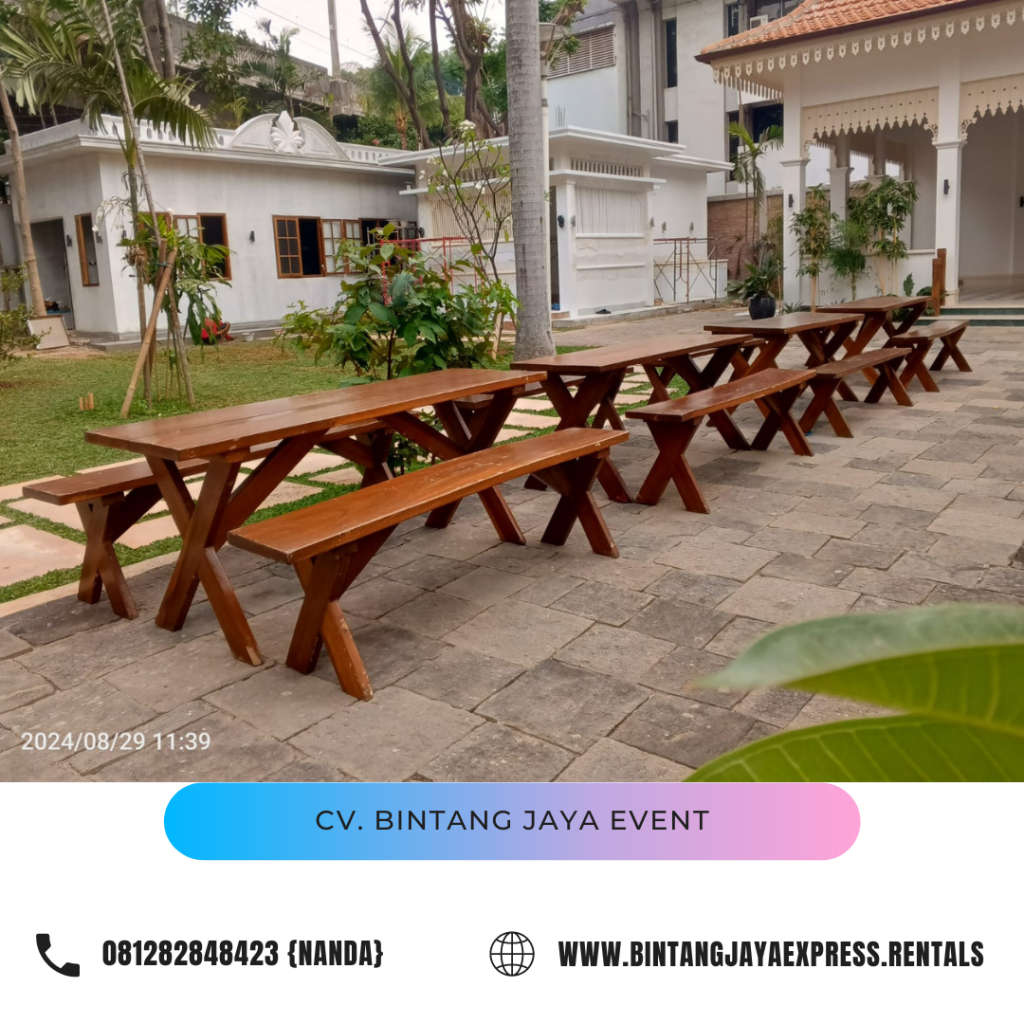 Sewa Meja Kursi Taman Kayu Area Terdekat Jakarta
