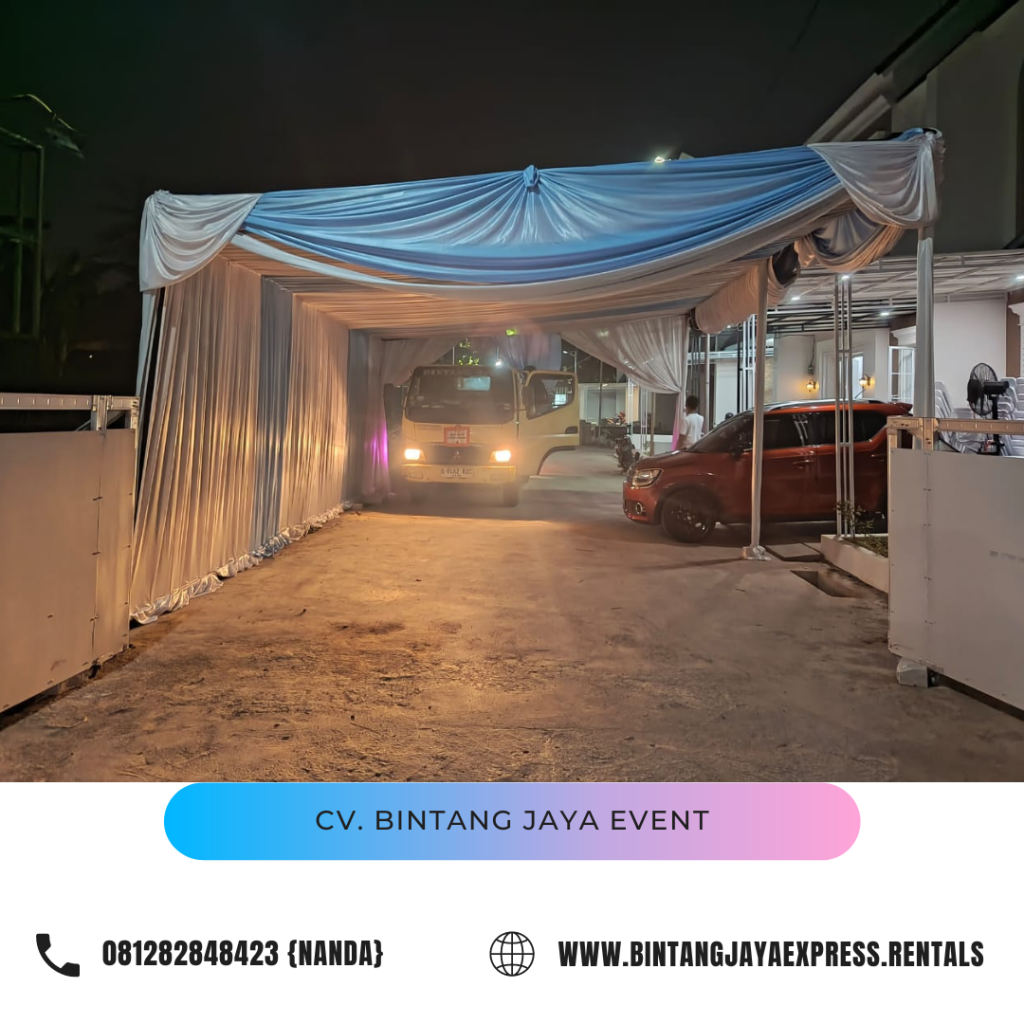 Sewa Tenda Dekorasi Atap dan Tirai Serut Area Jakarta