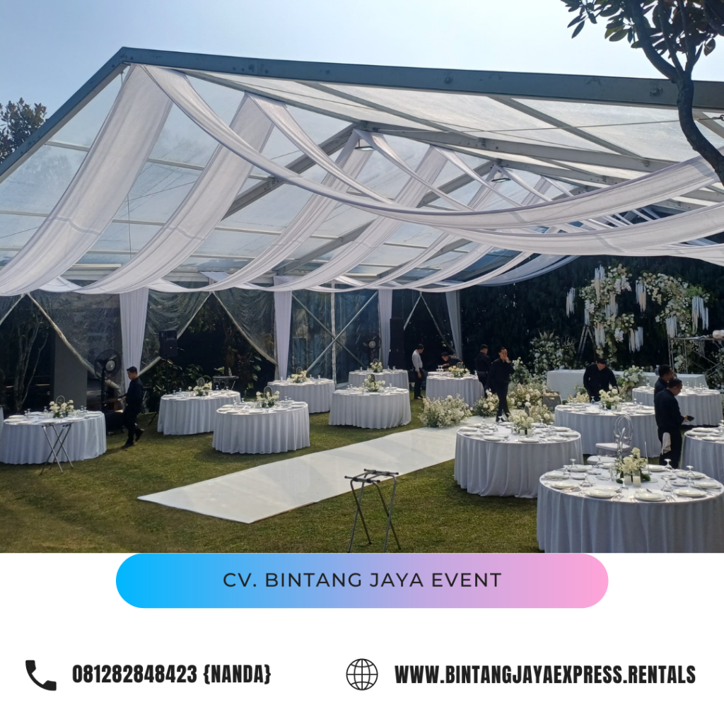 Sewa Tenda Dekorasi Atap dan Tirai Serut Area Jakarta