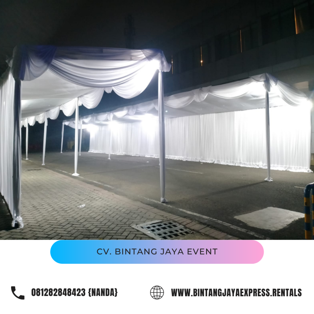Sewa Tenda Dekorasi Atap dan Tirai Serut Area Jakarta