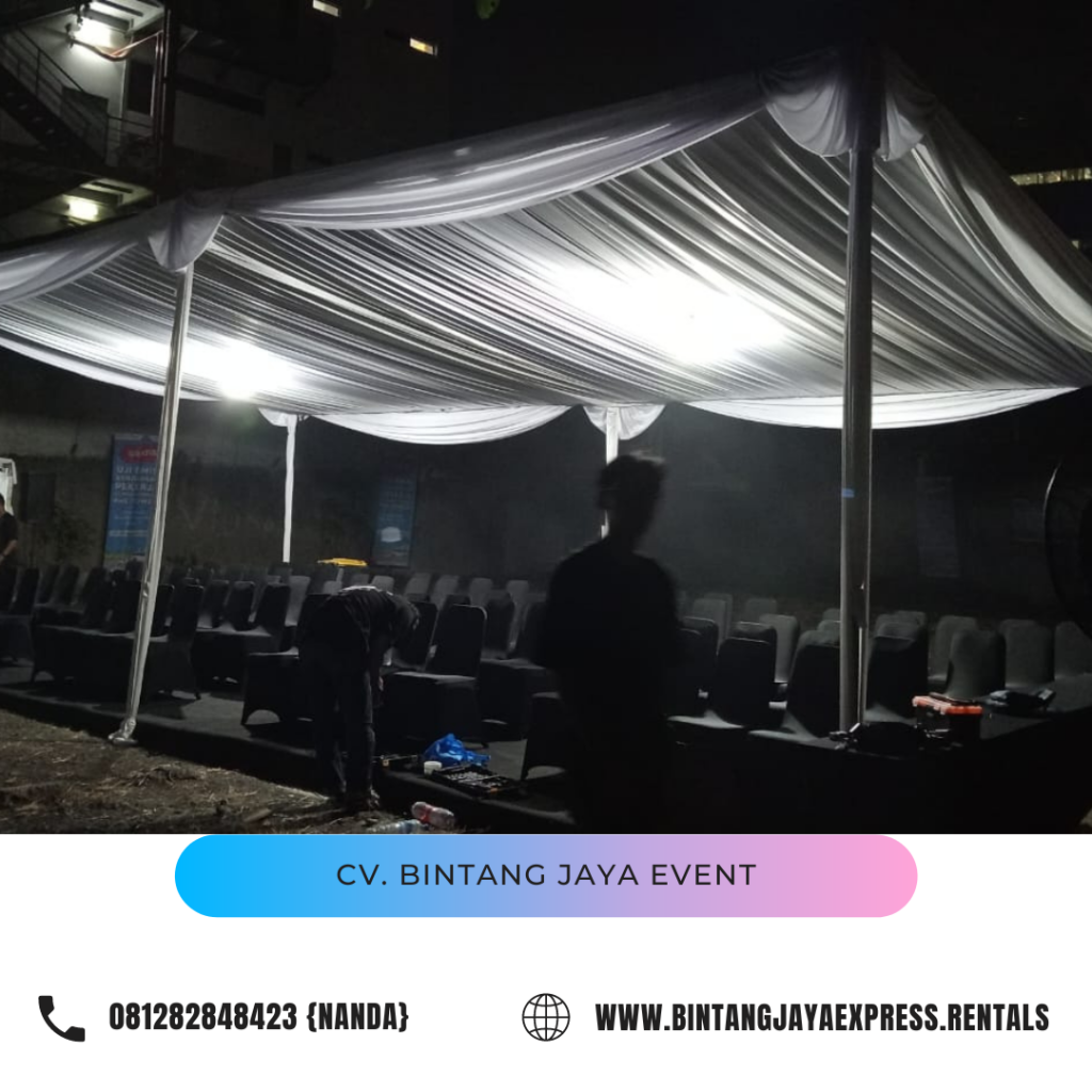 Sewa Tenda Dekorasi Atap dan Tirai Serut Area Jakarta