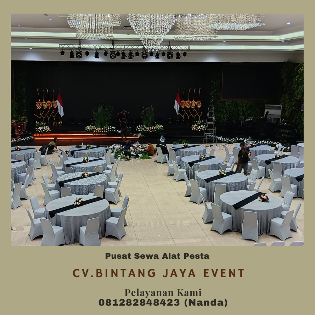 Sewa Meja Bundar Cover Silver D160cm Area Jakarta