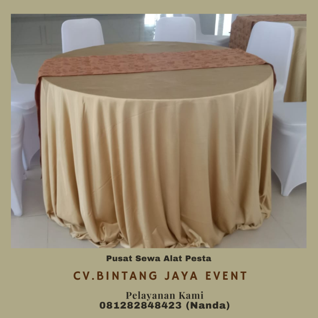 Sewa Meja Bundar Cover Silver D160cm Area Jakarta
