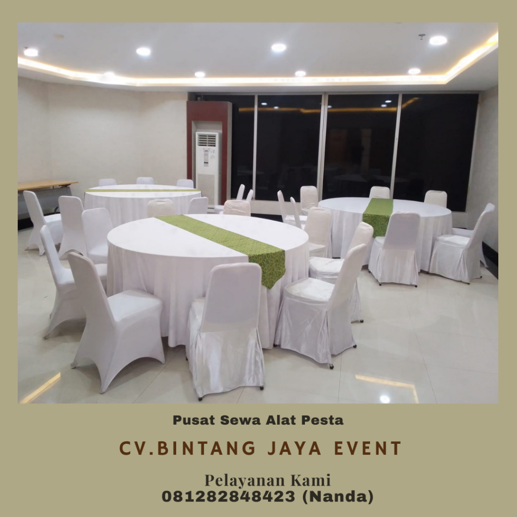 Sewa Meja Bundar Cover Silver D160cm Area Jakarta