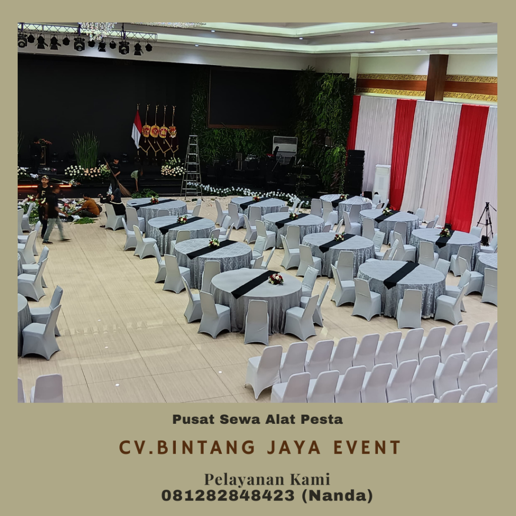 Sewa Meja Bundar Cover Silver D160cm Area Jakarta