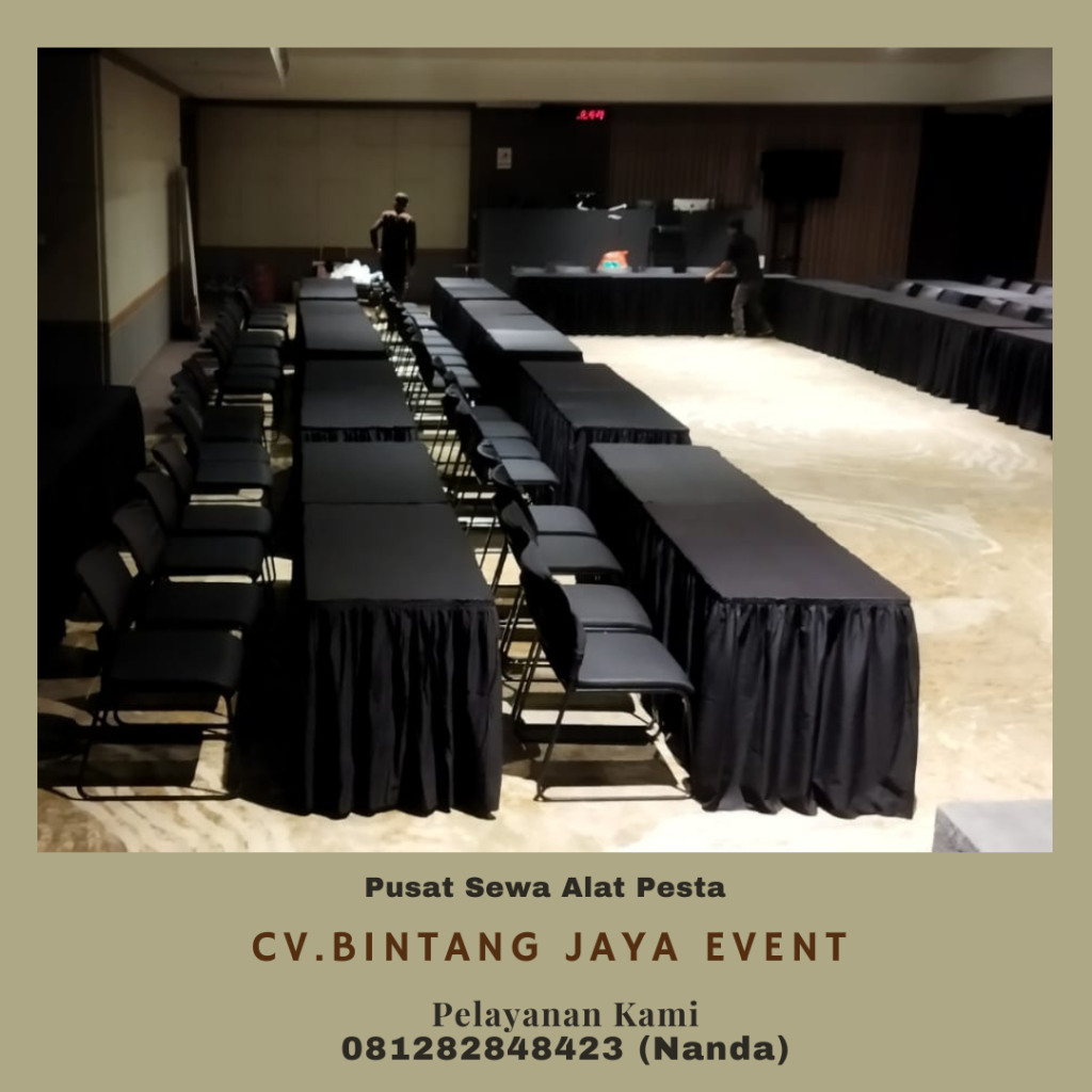 Sewa Meja Kotak Beragam Warna Cover Area Jakarta