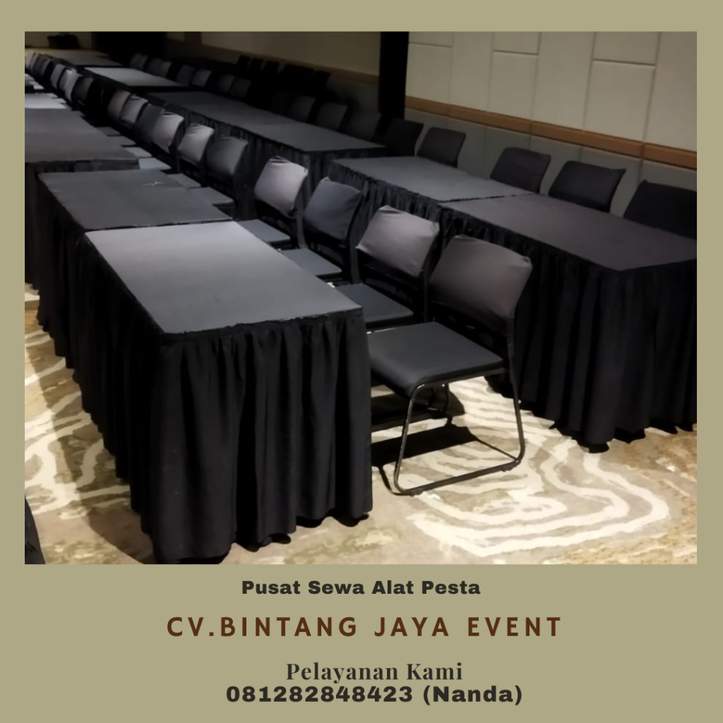Sewa Meja Kotak Beragam Warna Cover Area Jakarta