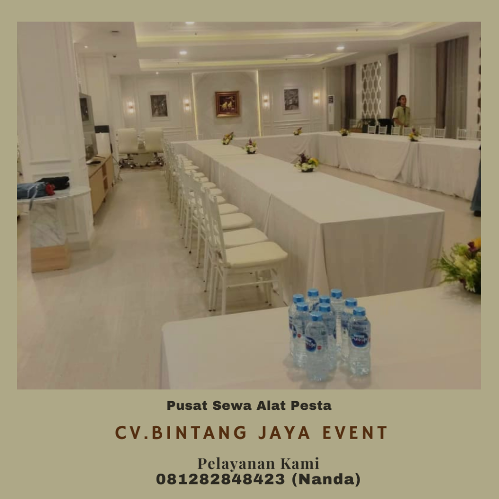 Pusat Sewa Meja Panjang Dan Kursi Kayu VIP Tiffany Putih Area Bandung