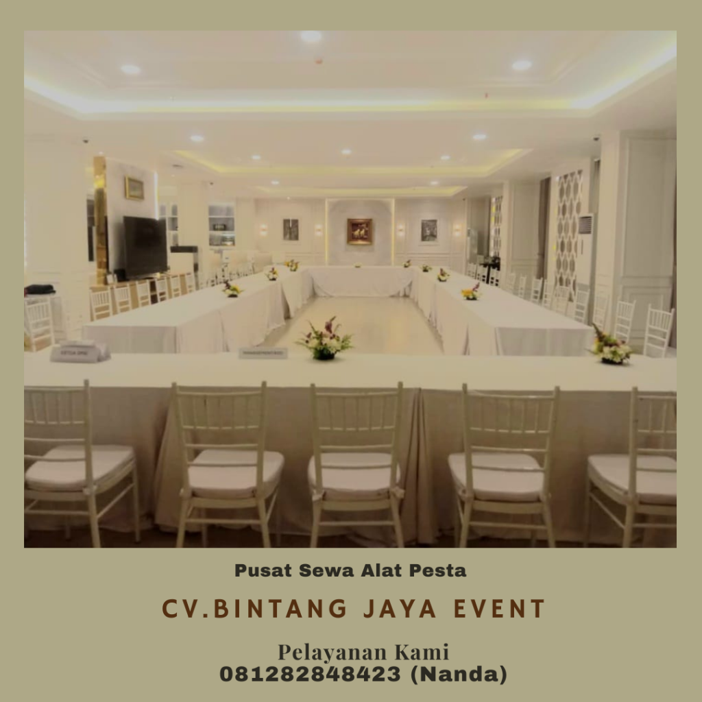 Pusat Sewa Meja Panjang Dan Kursi Kayu VIP Tiffany Putih Area Bandung