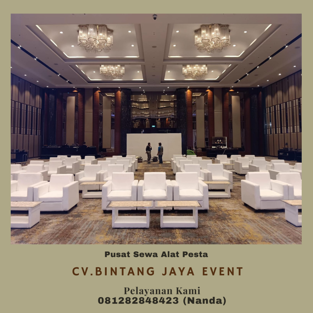 Sewa Meja Kaca VIP Kerangka Hitam Frame Stainless Area Bogor