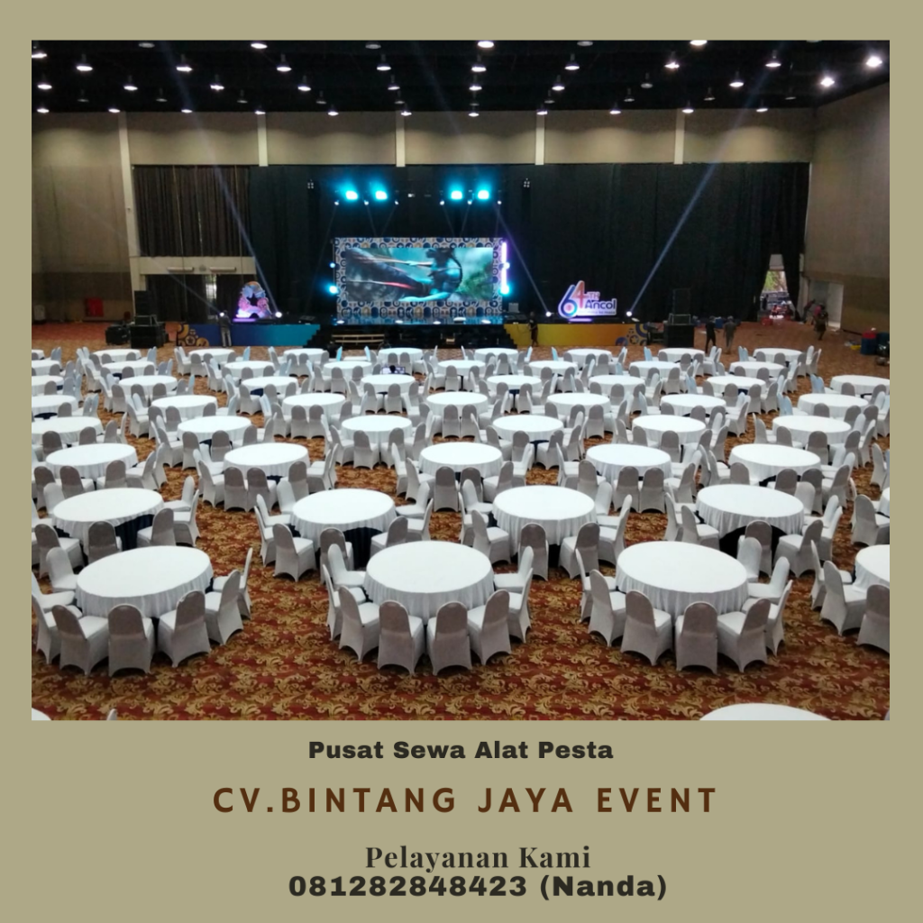 Sewa Round Table Dan Kursi Cover Putih Area Jakarta