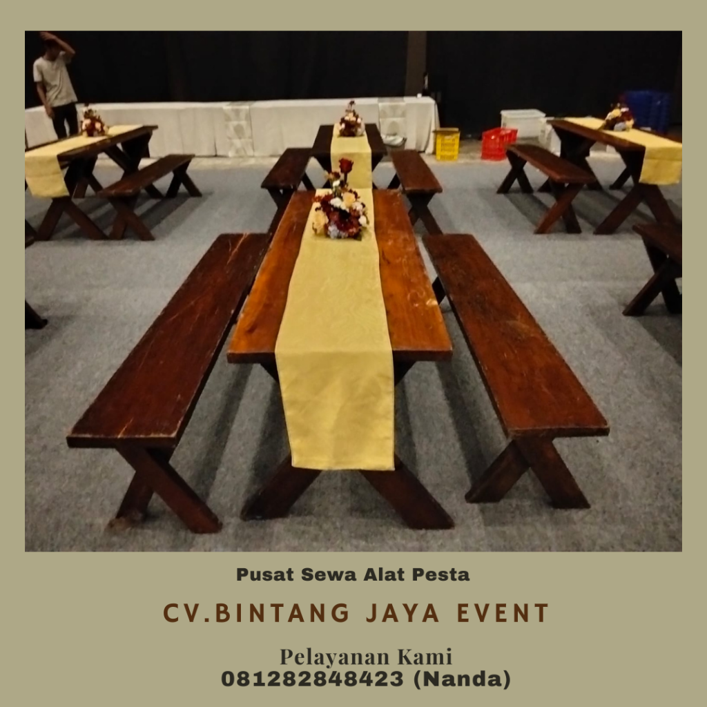 Sewa Meja Outdoor Taman Type Kayu Beragam Model di Bogor