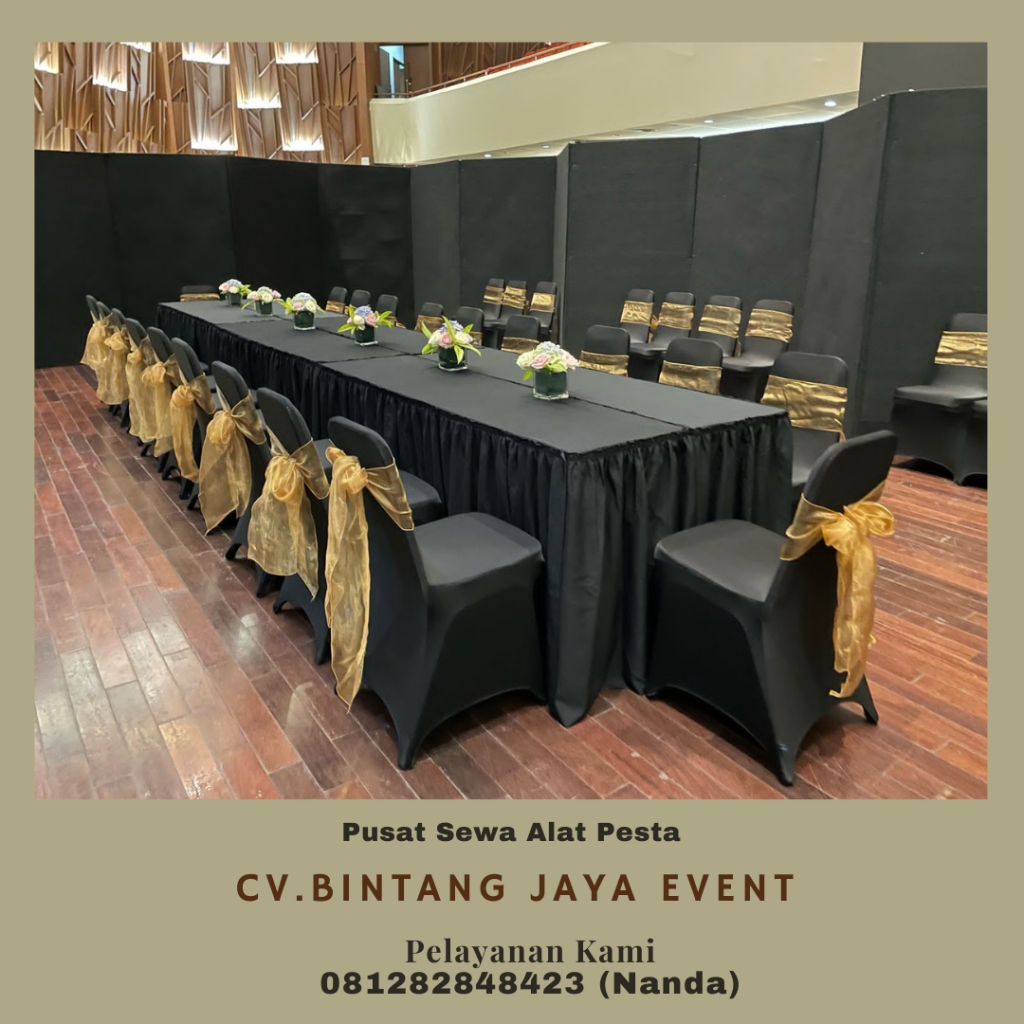 Sewa Meja Type IBM 45x180cm Cover Hitam Di Jakarta