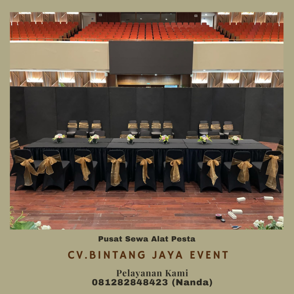 Sewa Meja Type IBM 45x180cm Cover Hitam Di Jakarta