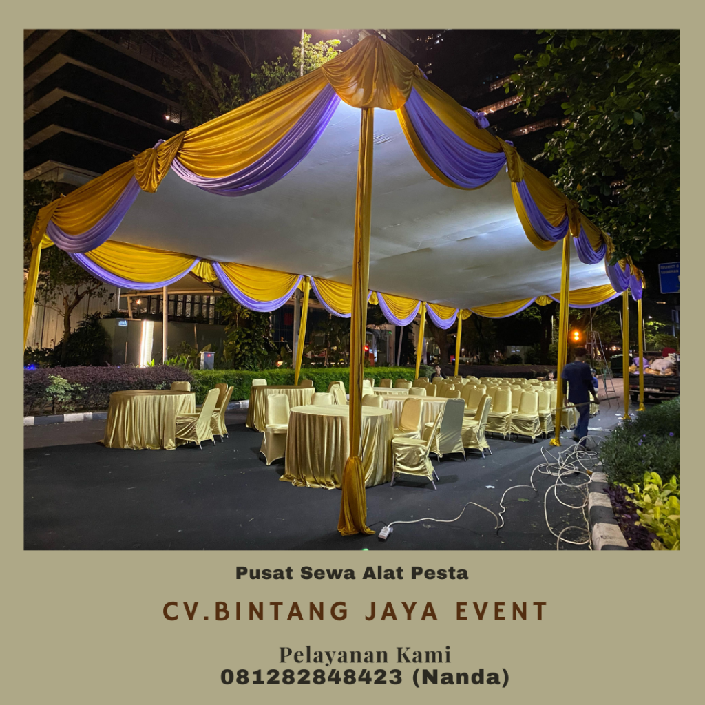 Sewa Tenda Type Plafon Rumbai Biru Putih Area Jakarta