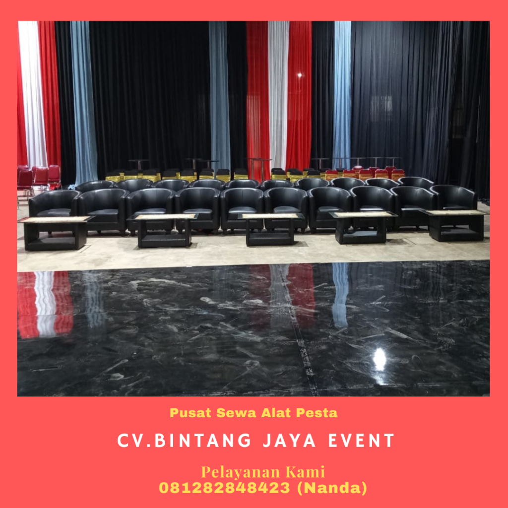 Tempat Sewa Sofa Oval Hitam Kekinian Area Jakarta