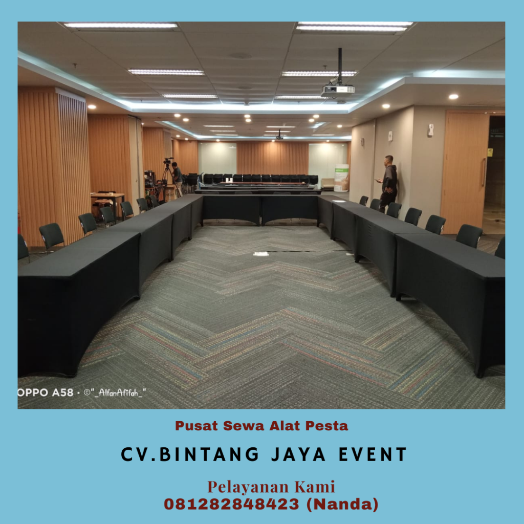 Jasa Sewa Meja Ibm Cover Hitam Ketat Jakarta