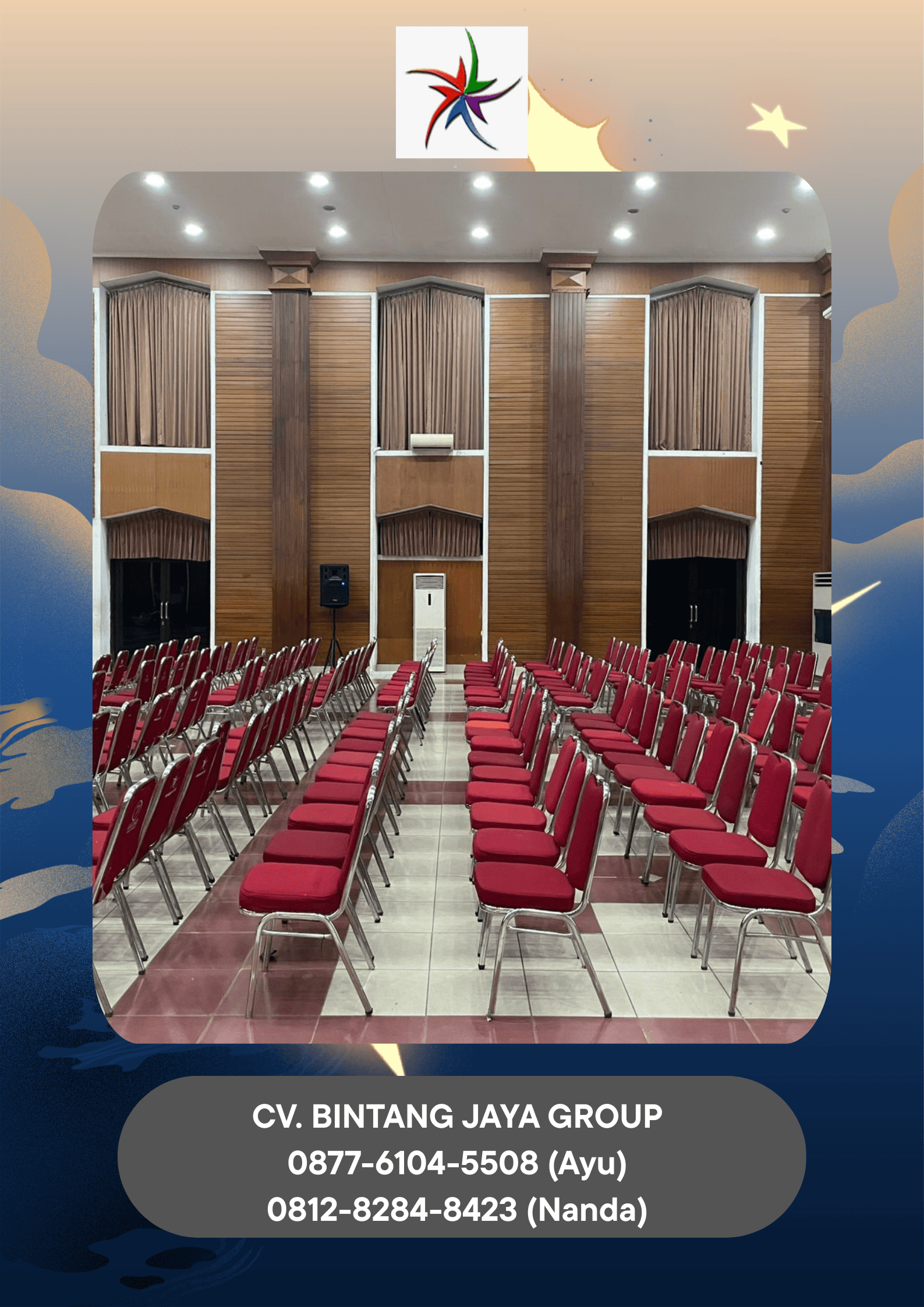 Sewa Kursi Event Polos Merah Area Cijantung Jakarta