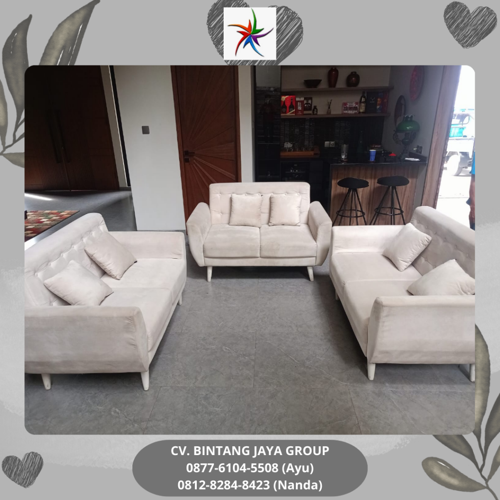Sewa Sofa Double,Single Model Minimalis Putih Jakarta