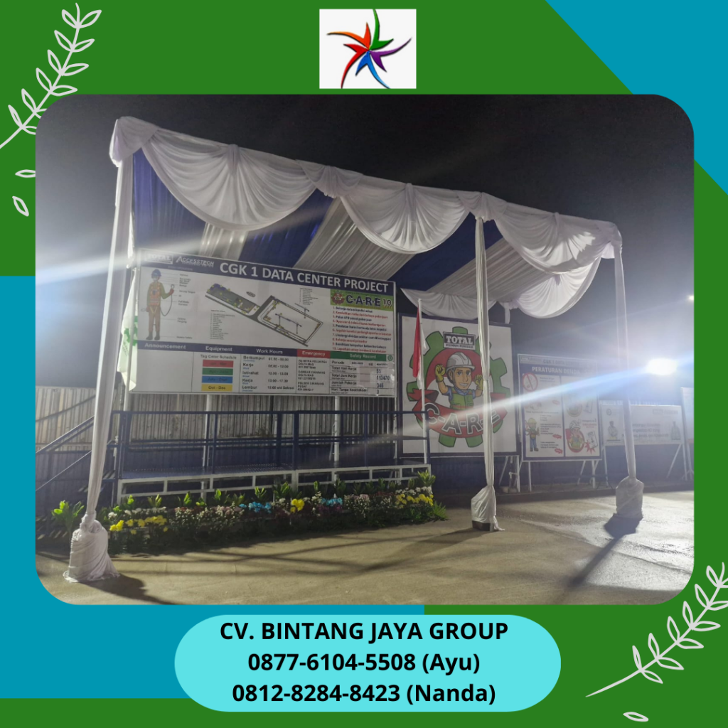 Sewa Tenda Kain Serut Poni Putih Area Cikarang