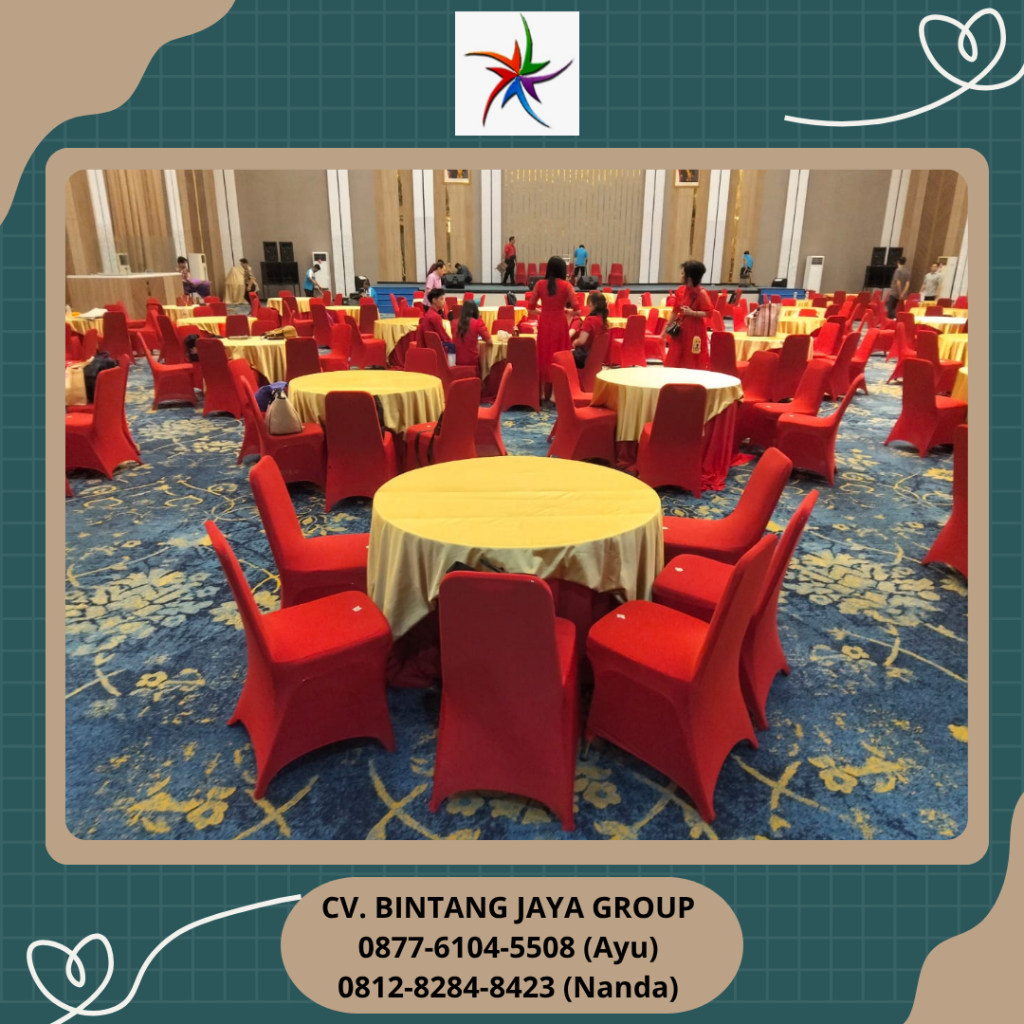 Sewa Meja Bundar,Kursi Event Cover Merah Jakarta