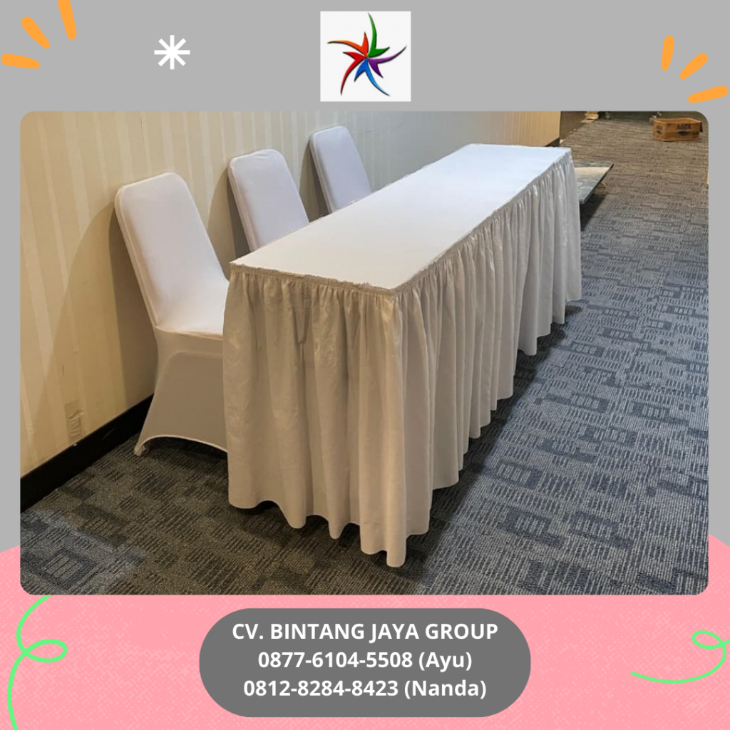 Sewa Meja Kotak, Meja Bulat Dan Kursi Cover Street Jakarta