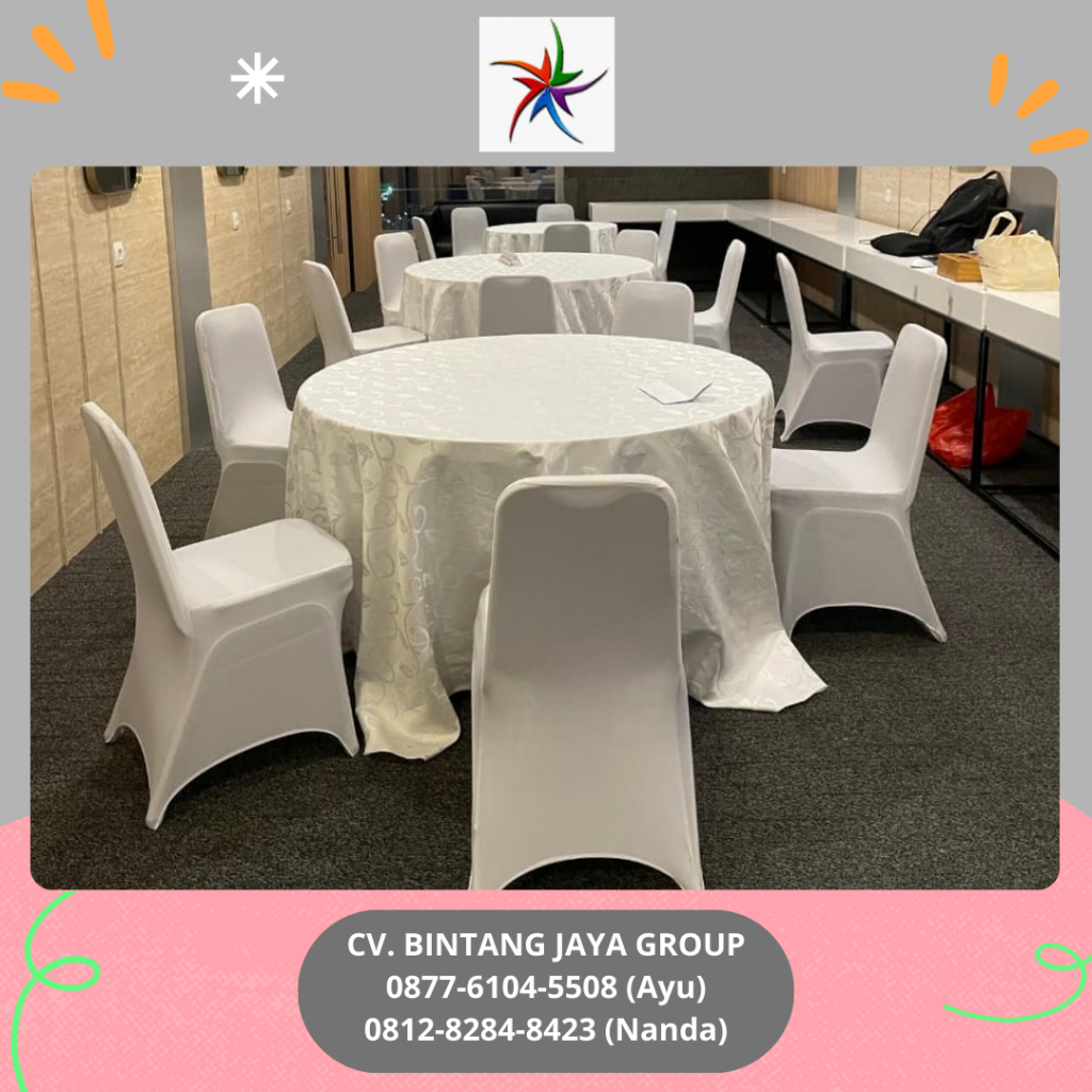 Sewa Meja Kotak, Meja Bulat Dan Kursi Cover Street Jakarta