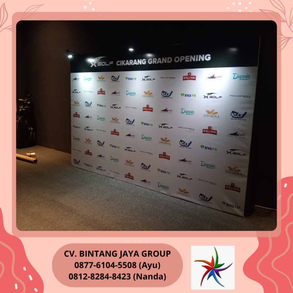 Sewa Backdrop Full Printing Dan Lampu Spot Jakarta