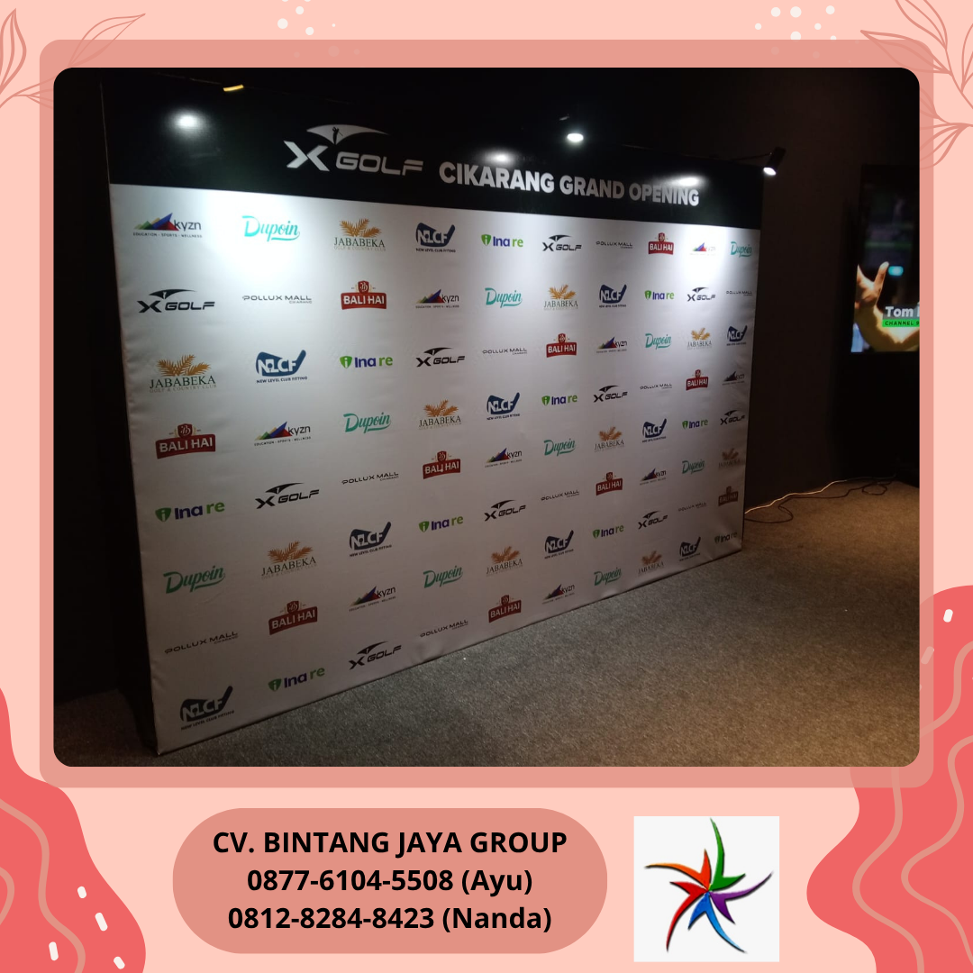 Sewa Backdrop Full Printing Dan Lampu Spot Jakarta