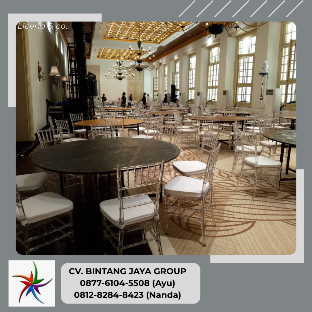 Sewa Kursi Tiffany Acrylic Dan Meja Bulat Jakarta