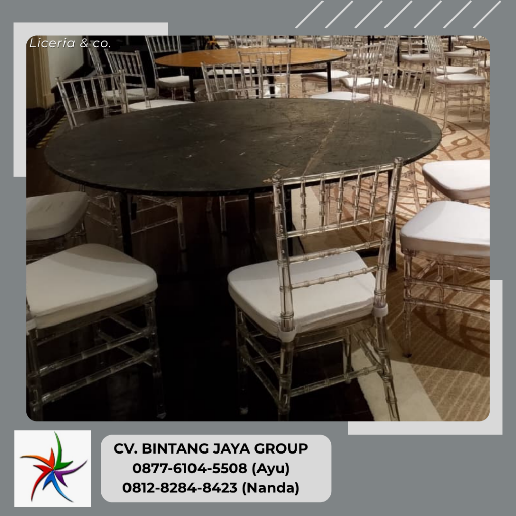 Sewa Kursi Tiffany Acrylic Dan Meja Bulat Jakarta