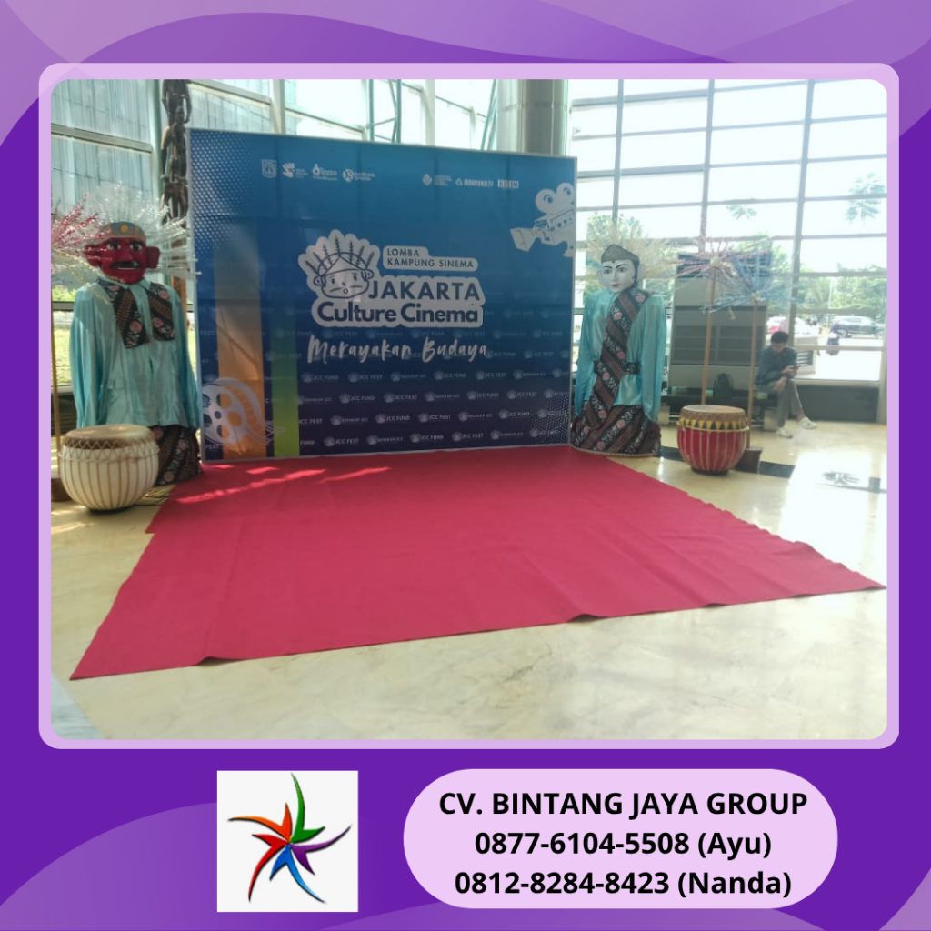 Sewa Meja Kotak Cover Putih Dan Karpet Buana Jakarta