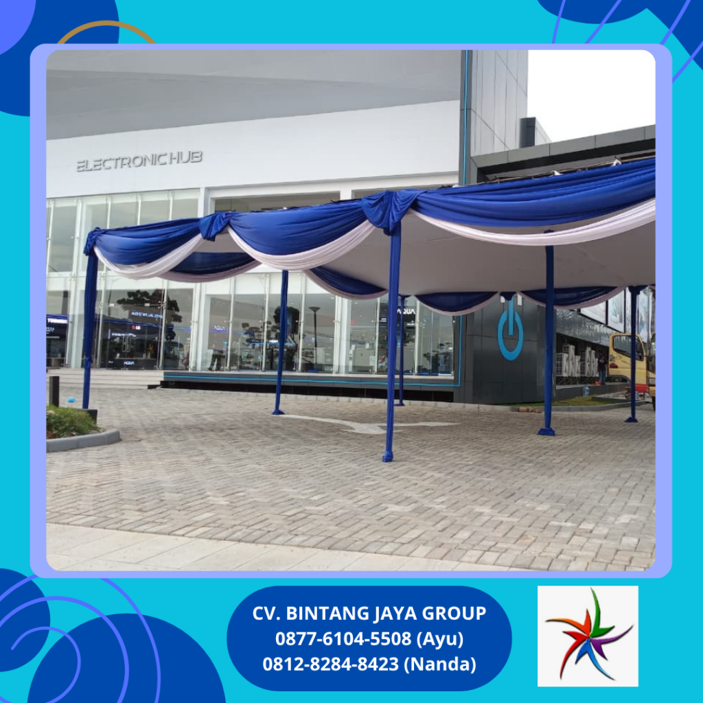Sewa Tenda Plafon Rumbai Putih Biru Dan Kursi Futura Jakarta