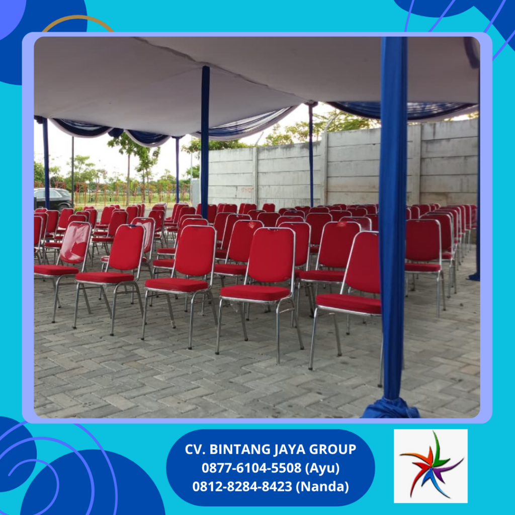 Sewa Tenda Plafon Rumbai Putih Biru Dan Kursi Futura Jakarta