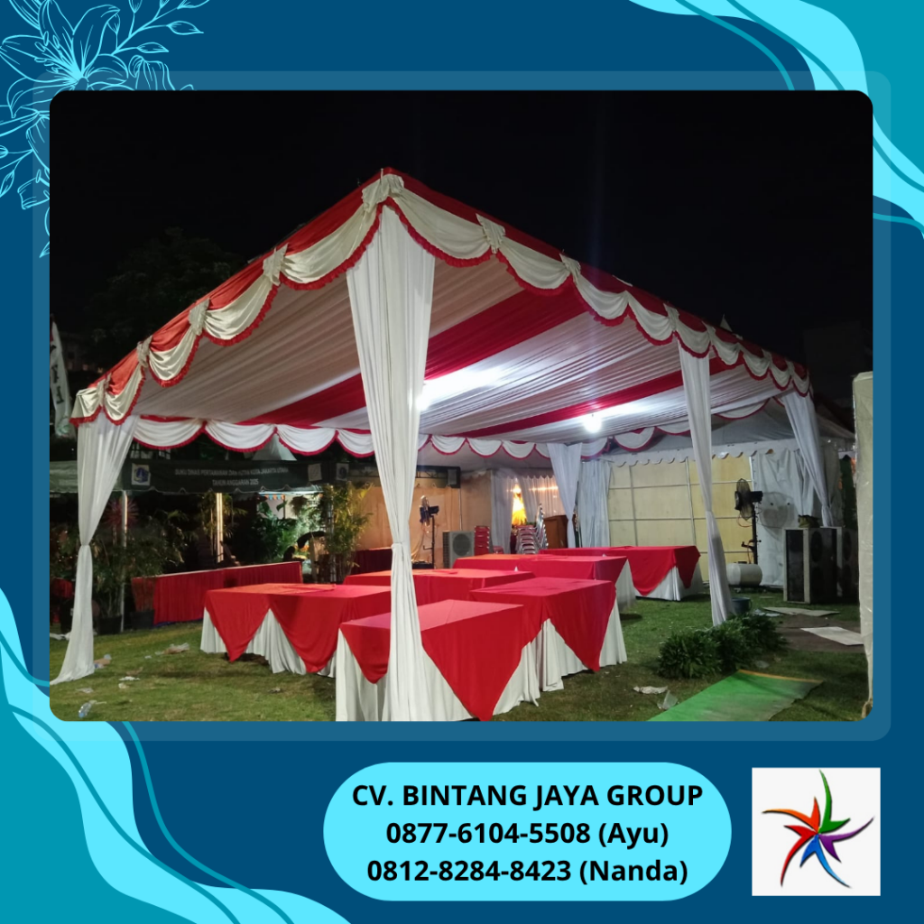 Sewa Tenda Serut Merah Putih Dan Meja Kotak Cover Jakarta