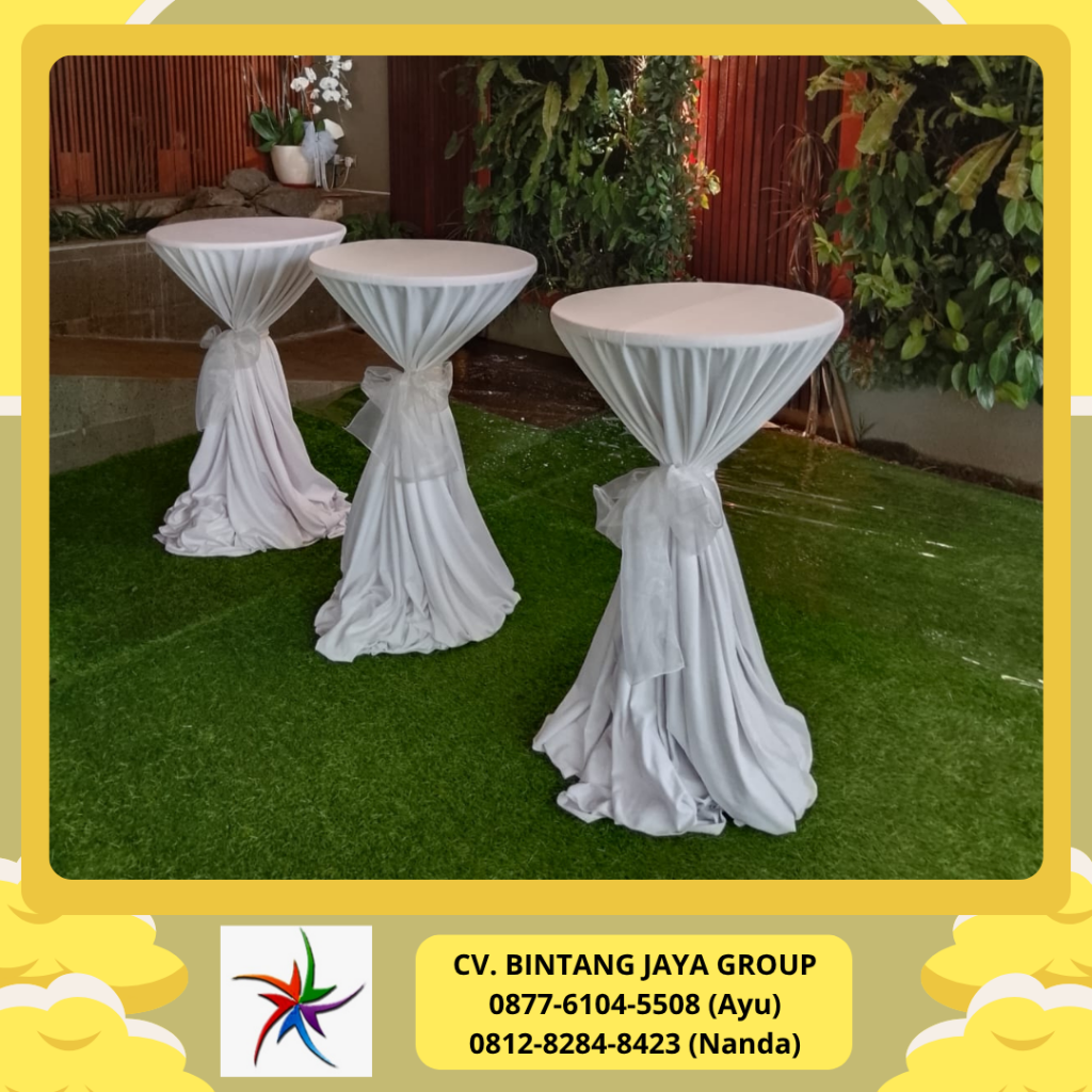 Sewa Bangku Taman Dan Meja Barstool Cover Putih Jakarta