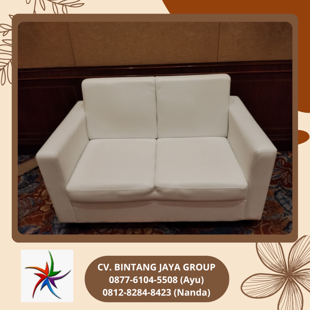 Sewa Sofa Kotak Double Dan Single Warna Putih Jakarta