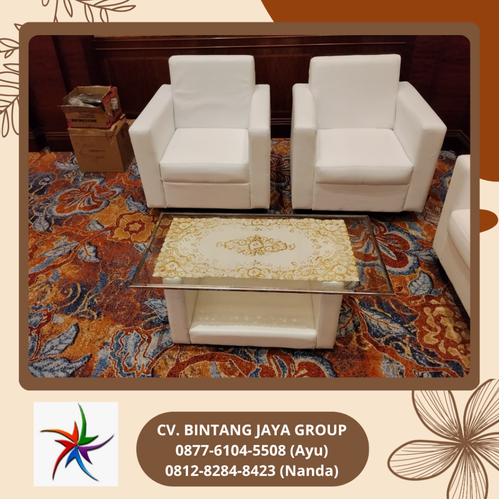 Sewa Sofa Kotak Double Dan Single Warna Putih Jakarta