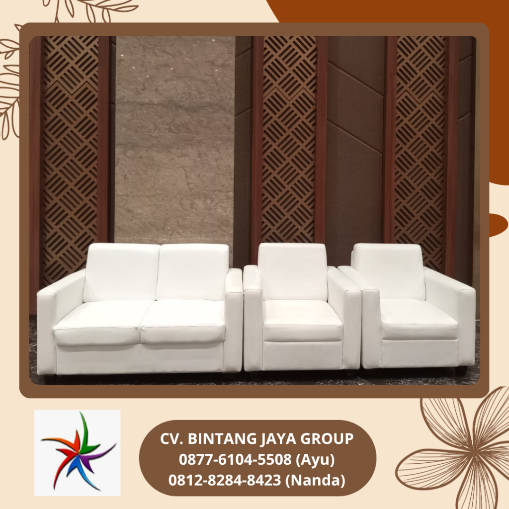 Sewa Sofa Kotak Double Dan Single Warna Putih Jakarta