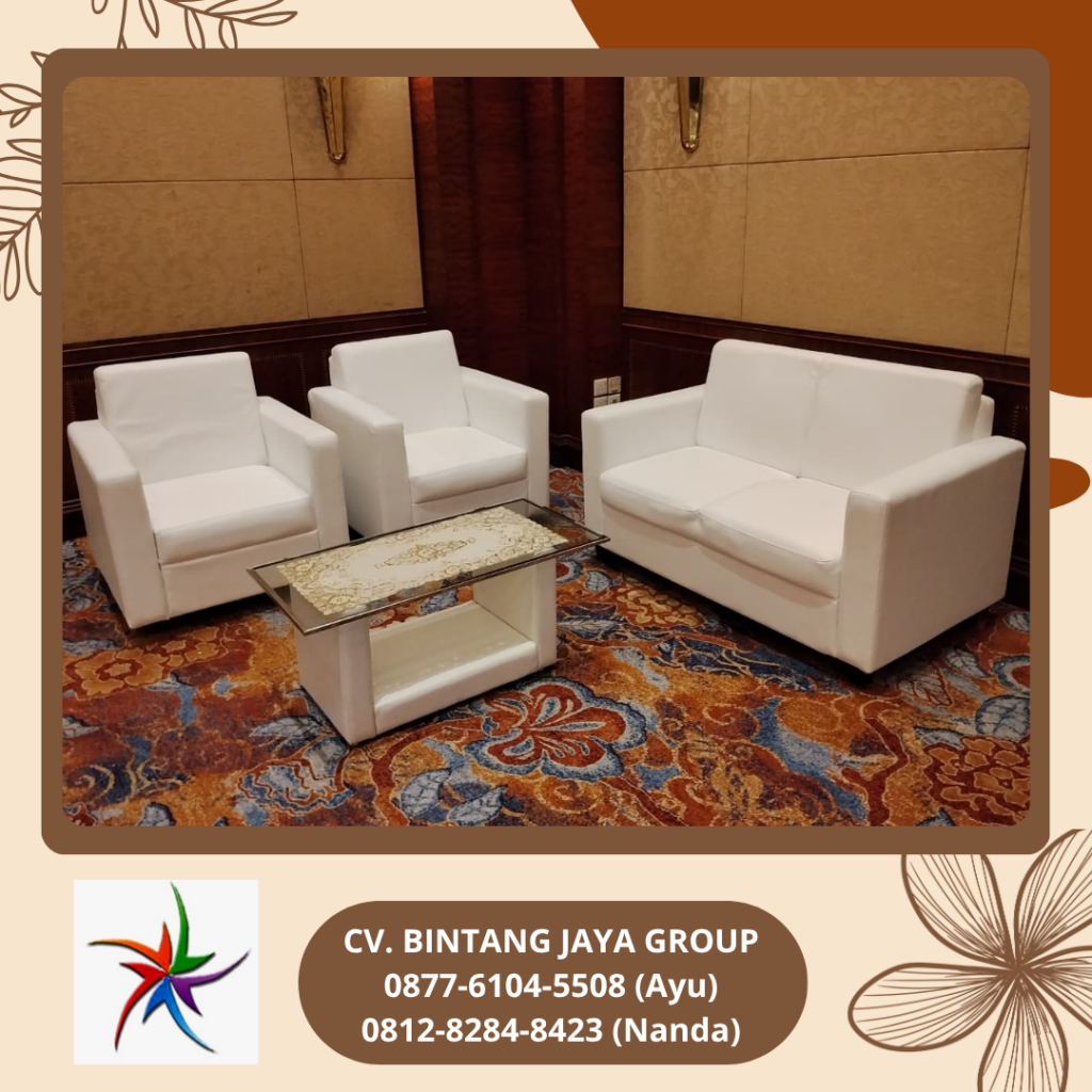 Sewa Sofa Kotak Double Dan Single Warna Putih Jakarta