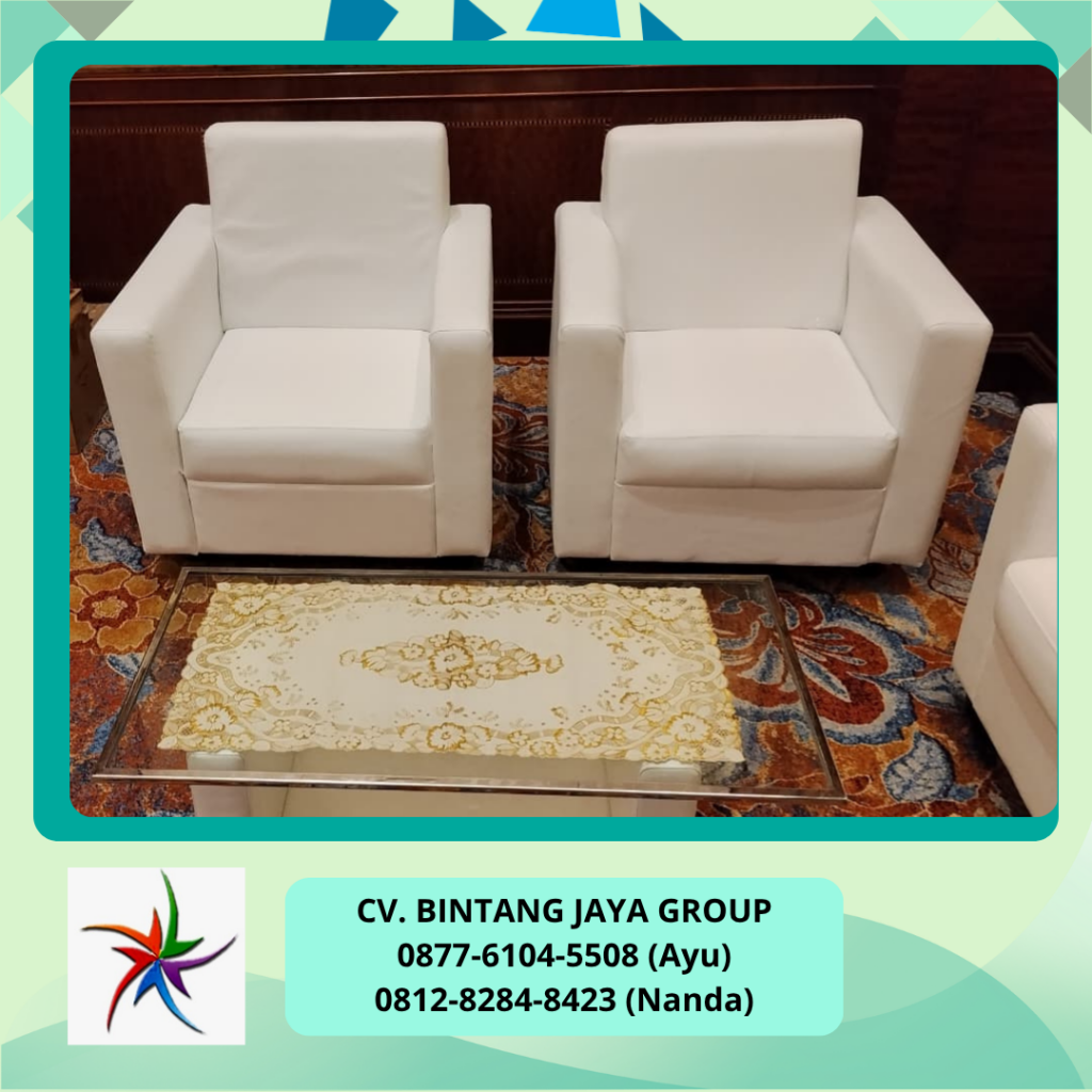 Sewa Sofa Kotak Single Dan Kursi Futura Cover Putih Jakarta