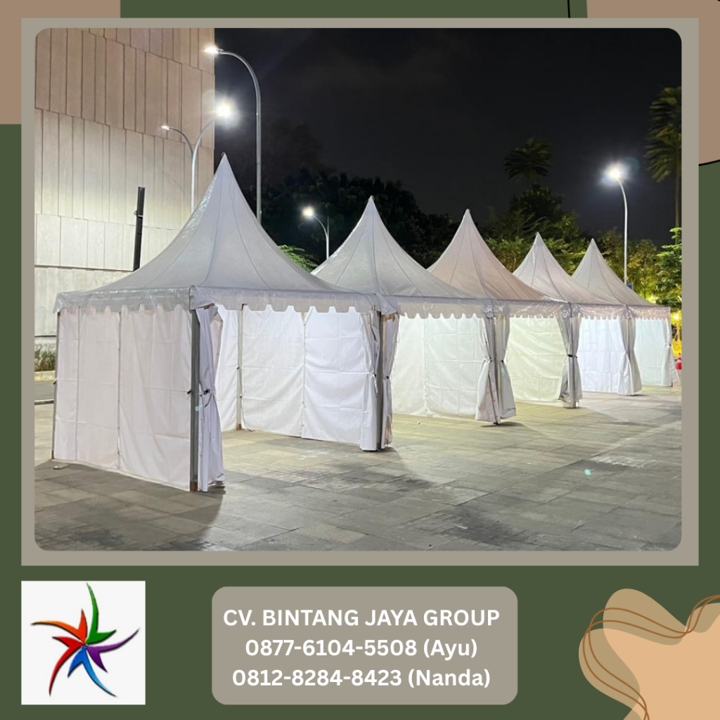 Sewa Tenda Sarnafil Warna Putih Dan Meja Taman Jakarta