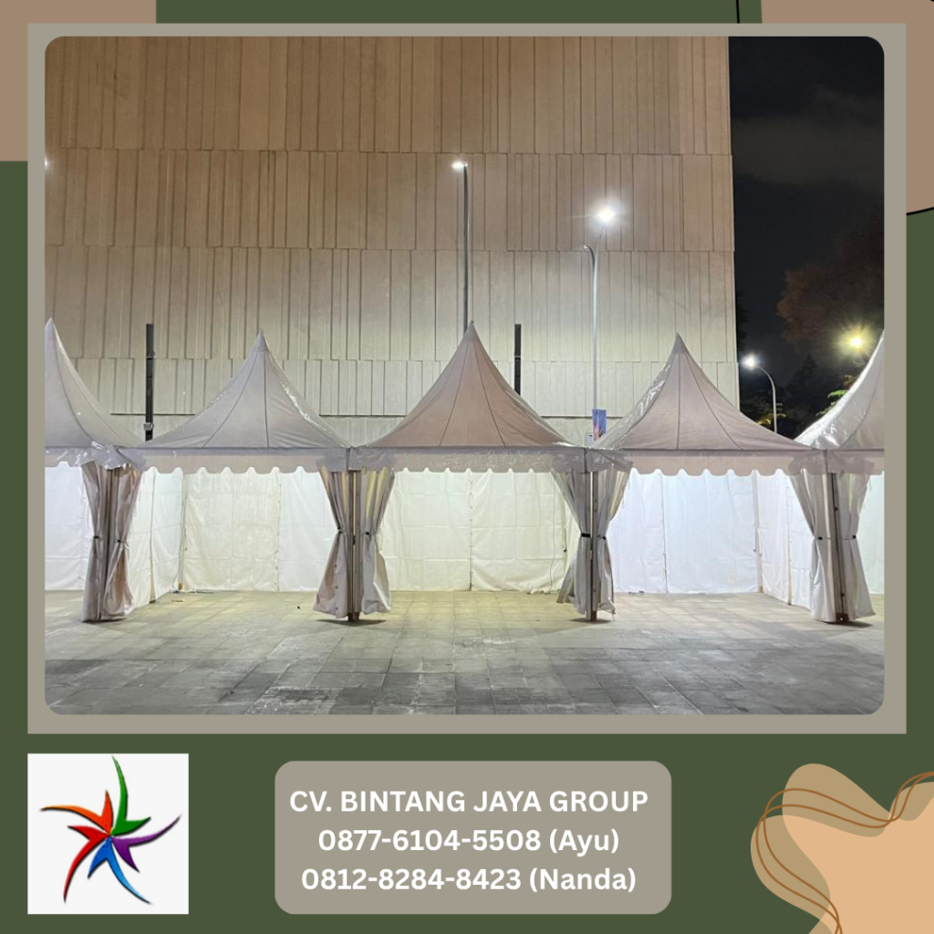 Sewa Tenda Sarnafil Warna Putih Dan Meja Taman Jakarta