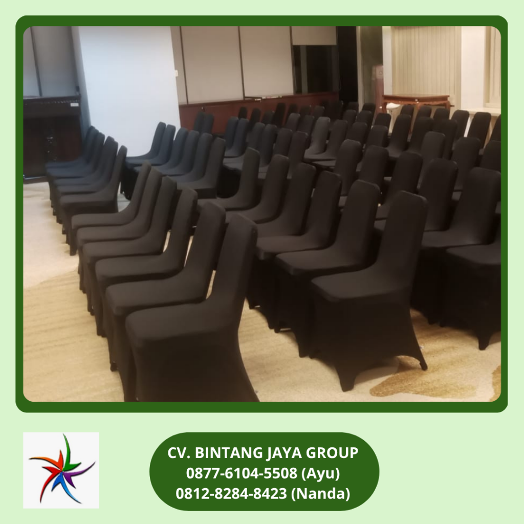 Rental Susun Stainless Sarung Kursi Hitam Jakarta
