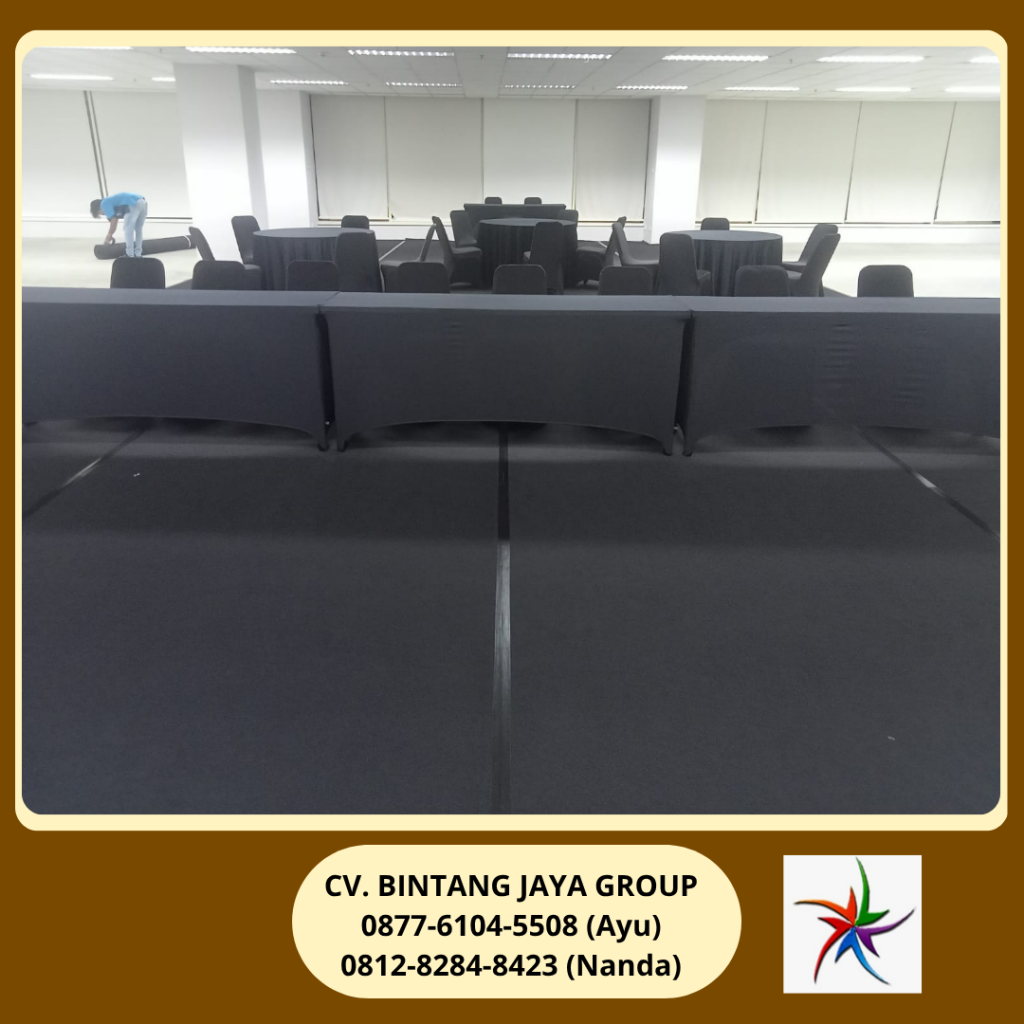 Sewa Karpet Hitam,Round Table,Kursi,Meja Cover Hitam Jakarta